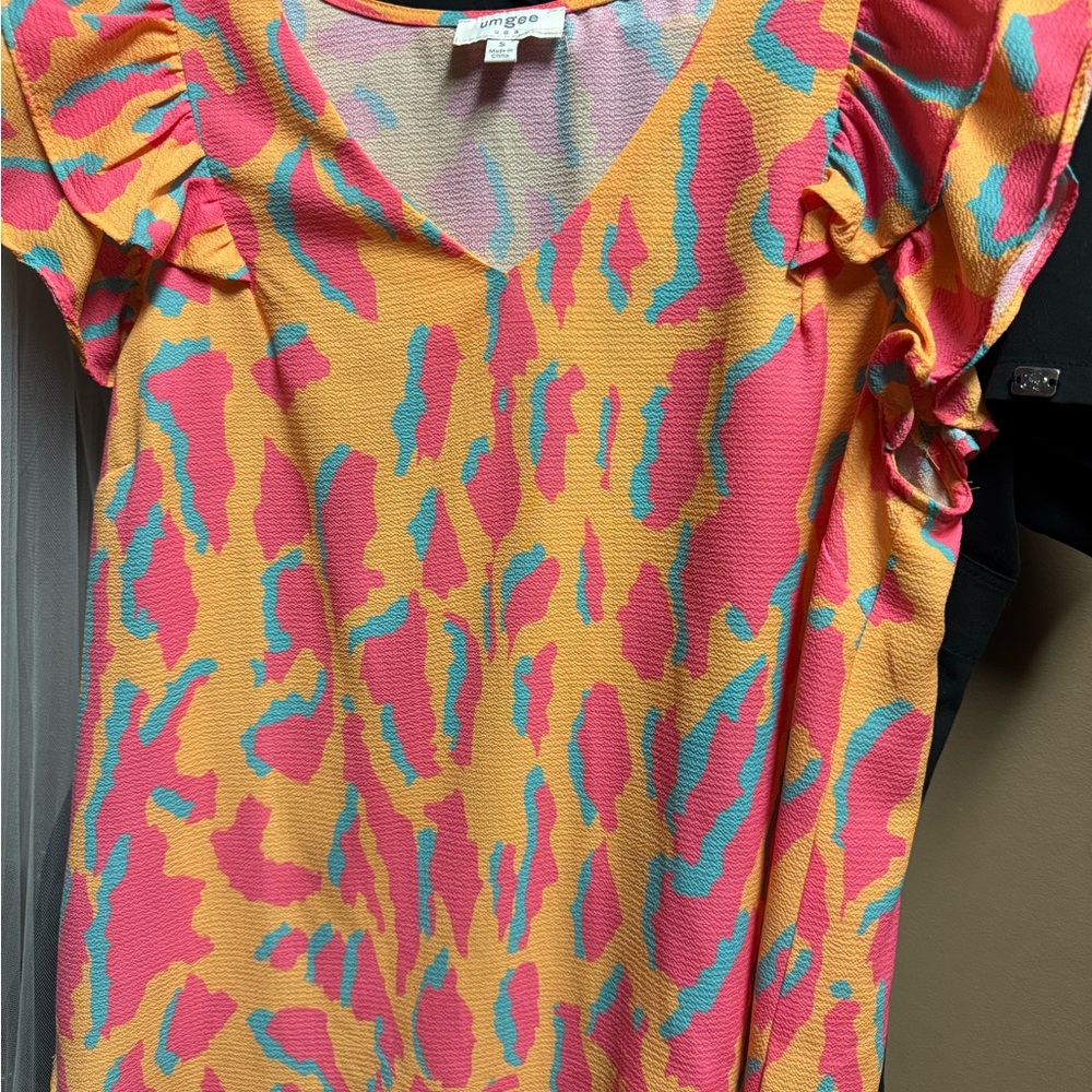 Umgee Pink and Blue Patterned Top